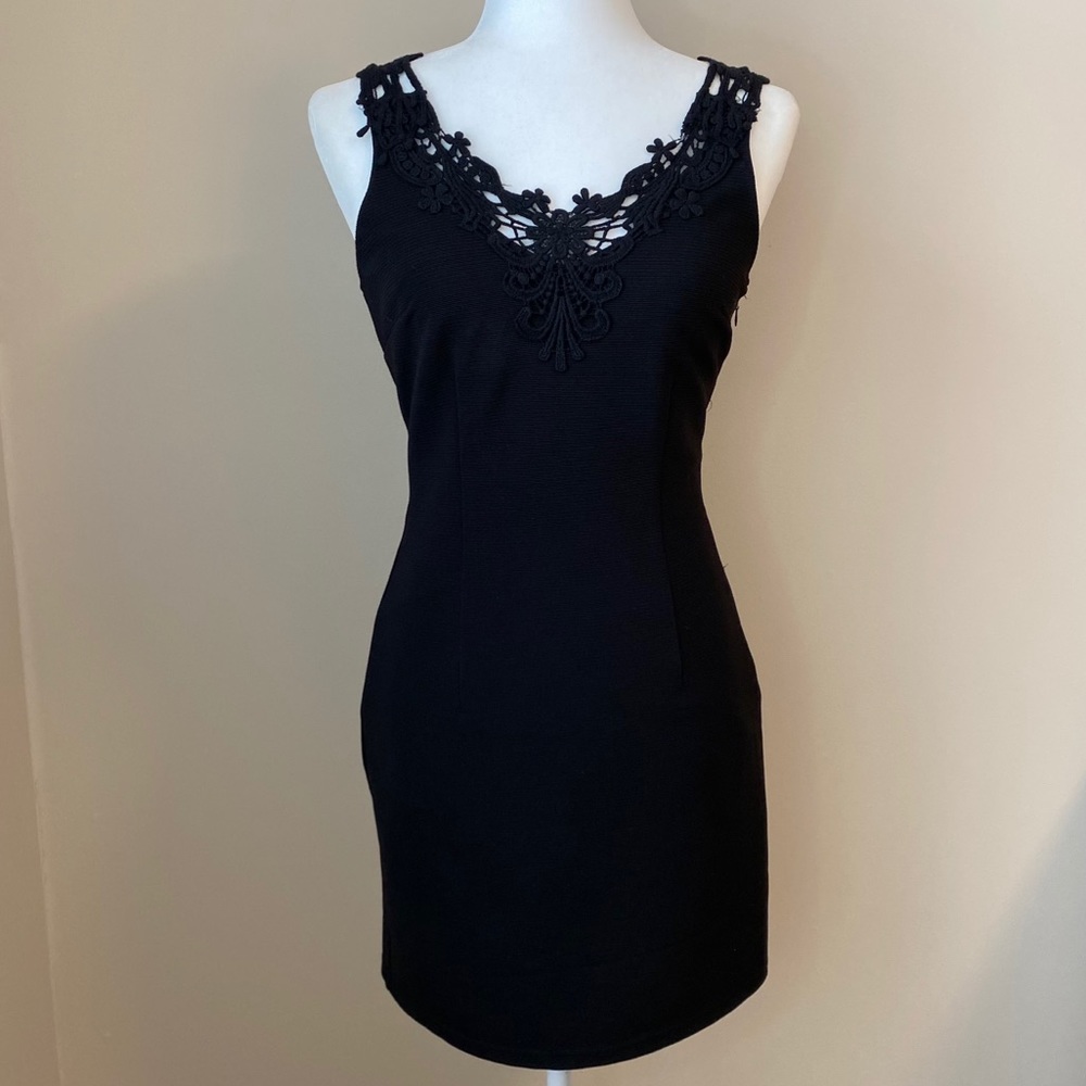 Little Black Dress w/ Plunging Lace Back Detailing